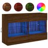 vidaXL TV Wall Cabinet with LED Lights Brown Oak 98.5x30x60.5 cm