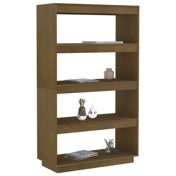 vidaXL Book Cabinet/Room Divider Honey Brown 80x35x135 cm Solid Pinewood