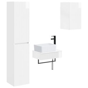 vidaXL Bathroom Furniture Set 3 pcs High Gloss White