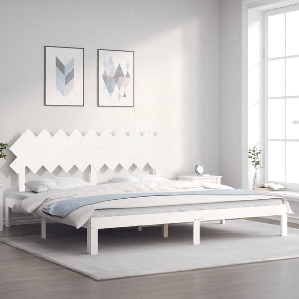 vidaXL Bed Frame without Mattress White 200x200 cm Solid Wood Pine
