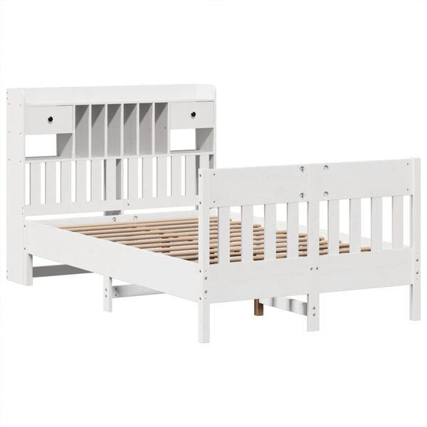 vidaXL Bed Frame without Mattress White 135x190 cm Solid Wood Pine