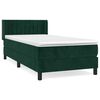 vidaXL Box Spring Bed with Mattress Dark Green 90x200 cm Velvet