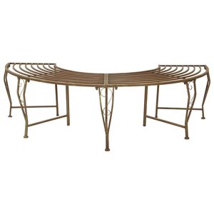 vidaXL Tree Bench 4-Seater 160 x 80 x 44 cm Steel Antique Brown