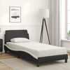 vidaXL Bed with Mattress "Dover" Black and White Single Faux Leather