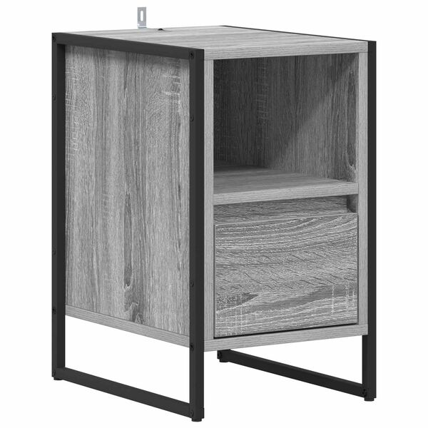 vidaXL Bedside Table Grey Sonoma 39.5 x 30 x 50 cm Engineered Wood