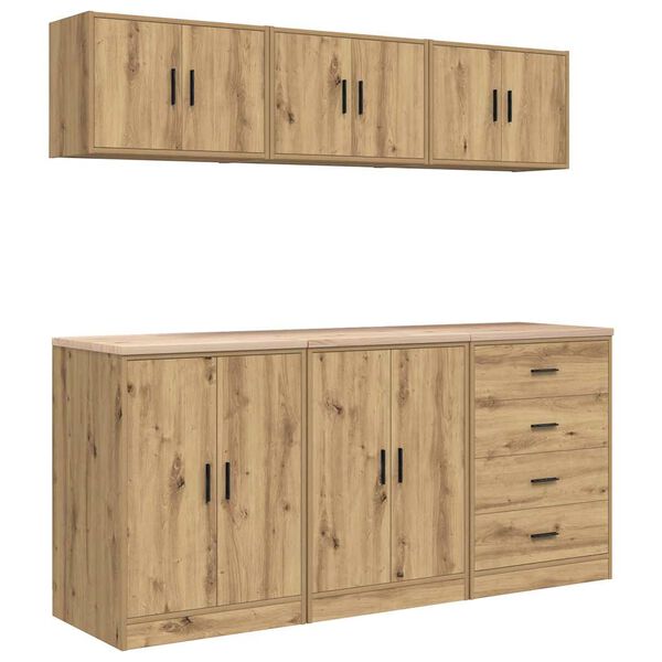 vidaXL Garage Cabinets 6 pcs Artisan Oak Engineered Wood
