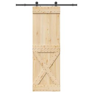 vidaXL Sliding Door with Hardware Set 70x210 cm Solid Wood Pine