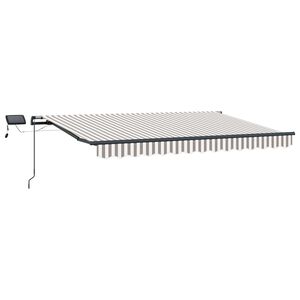 vidaXL Retractable Awning Light Grey and White 300 x 250 cm