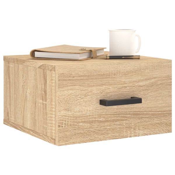 vidaXL Wall-mounted Bedside Cabinet Sonoma Oak 35x35x20 cm