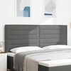 vidaXL Headboard with Headboard Dark Grey 200 cm Faux Leather