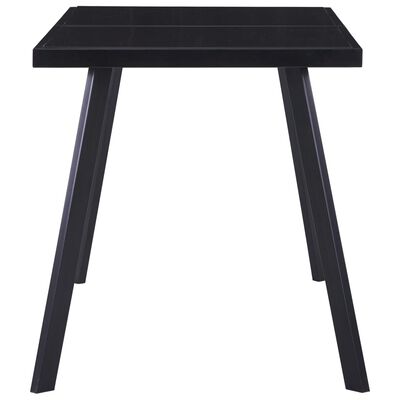 vidaXL Dining Table Black 140x70x75 cm Tempered Glass