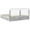 vidaXL Bed Frame with Drawer Concrete Grey 200 x 200 cm Engineer Wood