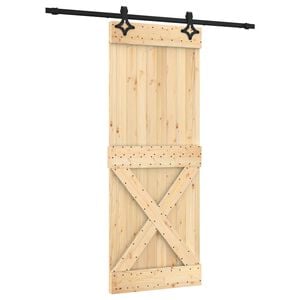 vidaXL Sliding Door 80 x 210 cm Solid Pine Wood (Untreated)
