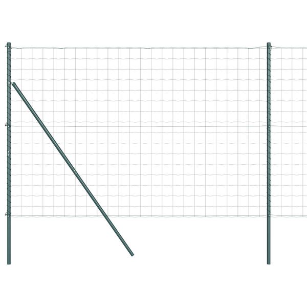 vidaXL Fence with Posts Green 1.5 x 10 m Steel