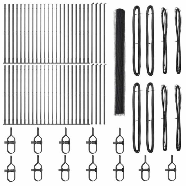 vidaXL Fence Post Grey 100 x 1.6 m (25 mm mesh) Steel and PVC