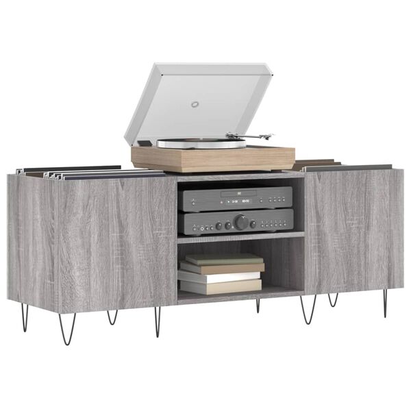vidaXL Record Cabinet Grey Sonoma 121x38x48 cm Engineered Wood