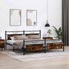 vidaXL Metal Bed Frame without Mattress Smoked Oak 200x200 cm