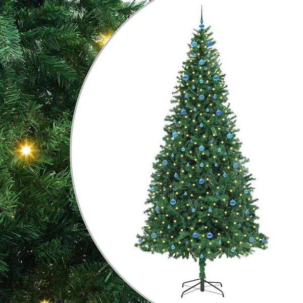 vidaXL Artificial Christmas Tree with 300 LEDs with Stand Green 300 cm