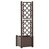 vidaXL Garden Planter with Trellis 43x43x142 cm PP Mocha