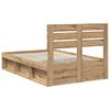 vidaXL Bed Frame Artisian Oak 120 x 200 cm Solid Pine Wood