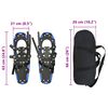 vidaXL 3 in 1 Snowshoes Blue and Black 25 inches Aluminum and HDPE