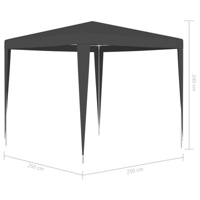 vidaXL Professional Party Tent 2.5x2.5 m Anthracite 90 g/m²