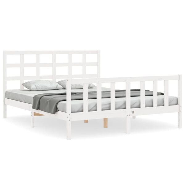 vidaXL Bed Frame without Mattress White 160x200 cm Solid Wood Pine