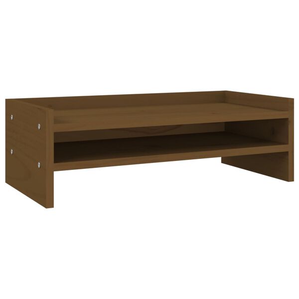 vidaXL Monitor Stand Honey Brown 50x24x16 cm Solid Wood Pine
