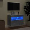 vidaXL TV Wall Cabinet with LED Lights Concrete Grey 60x30x40 cm