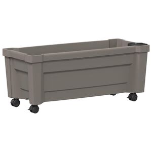 vidaXL Calypso Planter with Wheels PP Grey