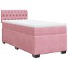 vidaXL Box Spring Bed with Mattress Pink 100x200 cm Velvet