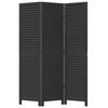 vidaXL Room Divider 3 Panels Black Solid Wood Paulownia