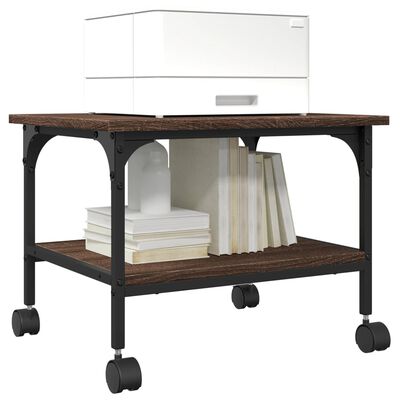 vidaXL Printer Stand 2-Tier Brown Oak 50x40x38 cm Engineered Wood