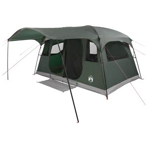 vidaXL Tunnel Tent 10-Person Army Green Polyester and Steel