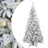 vidaXL Artificial Hinged Christmas Tree White 210 cm PE and PVC