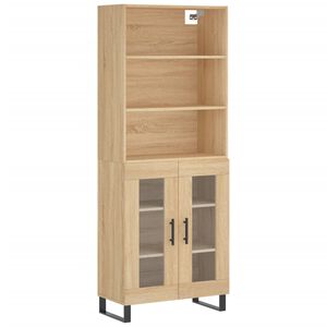 vidaXL Highboard Sonoma Oak 69.5x34x180 cm Engineered Wood