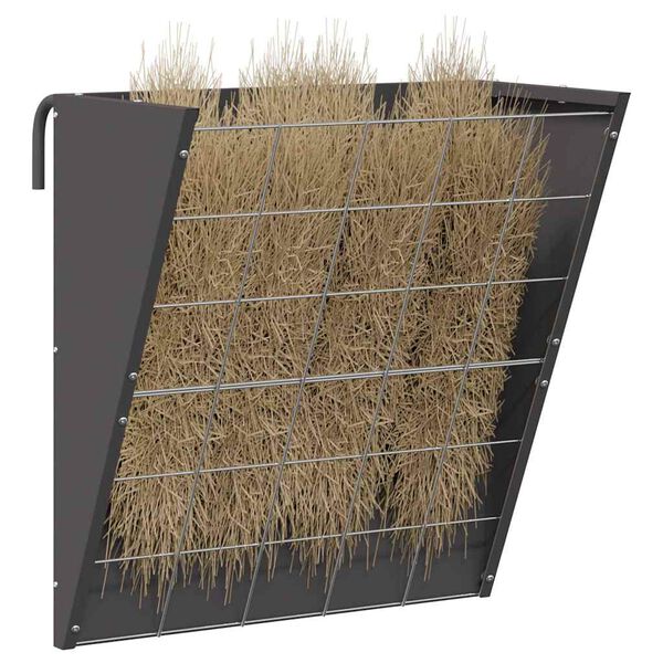 vidaXL Hanging Hay Feeder Black 61 x 33 x 66 cm Cold-Rolled Steel