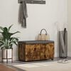 vidaXL Hall Bench with Cushion with Storage Smoked Oak 80 x 46 x 46 cm