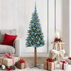 vidaXL Slim Christmas Tree with 150 LEDs Green and White 150 cm
