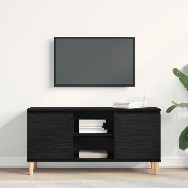 vidaXL TV Cabinet Black Oak 102 x 35 x 50 cm Engineered Wood