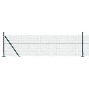 vidaXL Fence Post Green 10 x 0.4 m (40 x 40 mm mesh) Steel and PVC