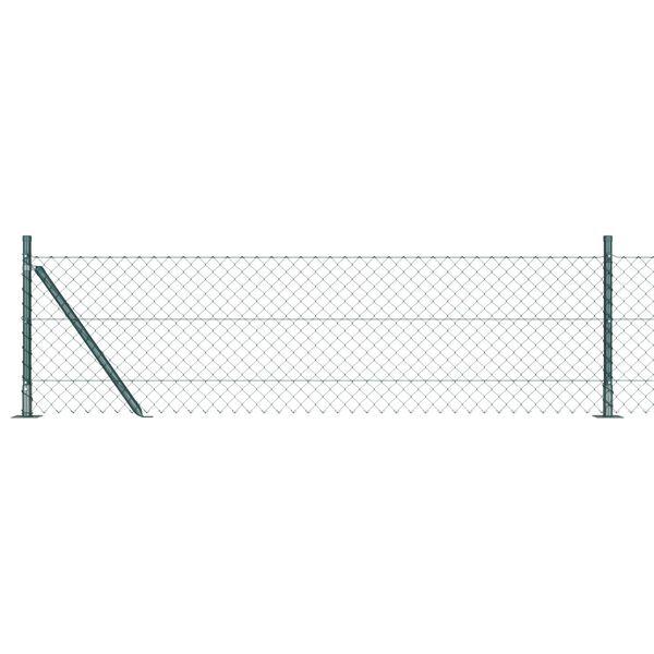 vidaXL Fence Post Green 10 x 0.4 m (40 x 40 mm mesh) Steel and PVC