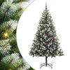 vidaXL Artificial Hinged Christmas Tree with Flocked Snow 180 cm