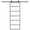 vidaXL Sliding Door with Hardware Set Black 76x205 cm ESG Glass