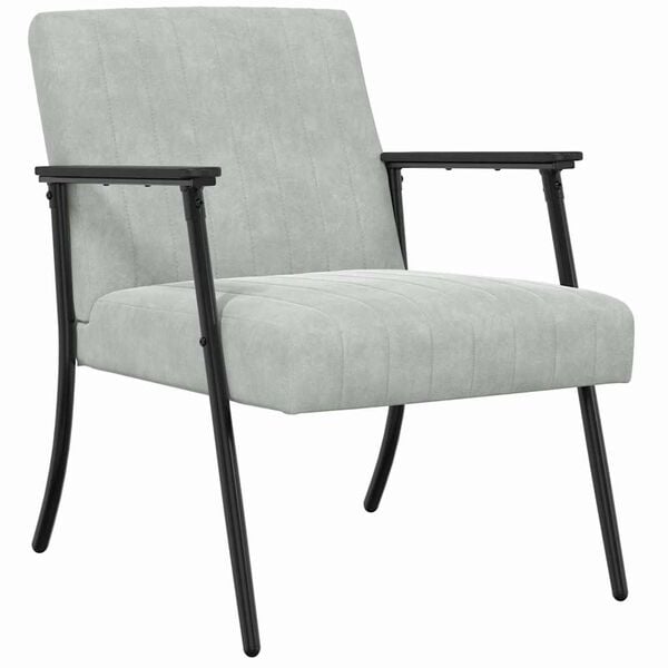 vidaXL Armchair Light Grey 59 x 75 x 78 cm Velvet