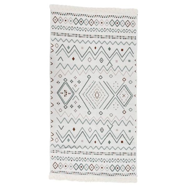 vidaXL Rug Beige and Blue 80x300 cm Cotton