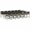 vidaXL 13 Piece Garden Dining Set with Cushions Grey Poly Rattan