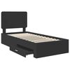 vidaXL Bed Frame with Headboard Black 100 x 200 cm Engineered Wood
