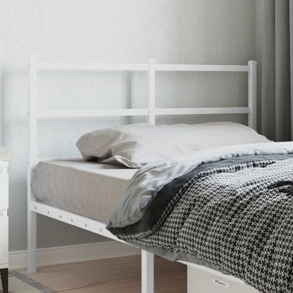 vidaXL Metal Replace Headboard White 120 cm