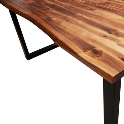 vidaXL Dining Table with Live Edge 140x80x75 cm Solid Wood Acacia